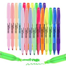 coruscant Assorted Colors Highlighters Set, 20 Pack, Chisel Tip Cute Bible Highlighters and Candy Color, No Bleed Dry Quickly, for Journal Bible Study, Good for thin paper School Office Supplies