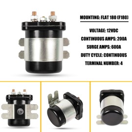 RANSOTO 586-105111 586-902 Solenoid Contactor 4 terminal 12V DC 200A Compatible with Trombetta 114-1211-020 114-1211-010 White Rodgers Replace 15-550 SO51221 SBJ4201