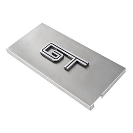2005-2009 Mustang V8 Brushed Stainless Fuse Box Cover - GT Emblem