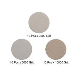 uxcell 1-Inch Hook and Loop Sanding Disc Wet/Dry Silicon Carbide 3000/5000/10000 Grit Assorted 30 Pcs