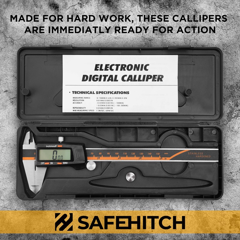 SAFEHITCH - Digital Vernier Caliper - Inches - MM -