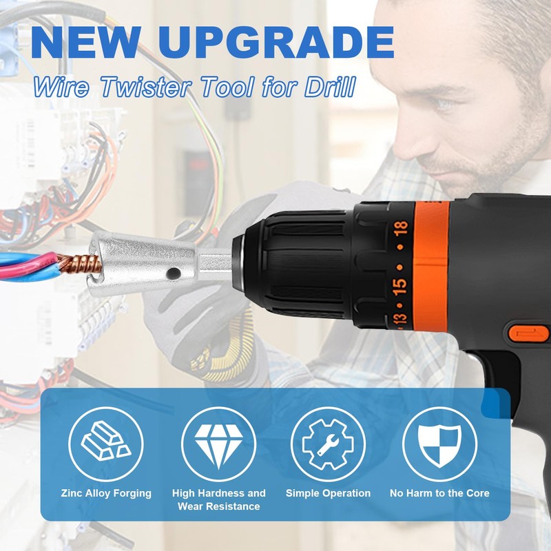 Wire Twister for Electrical Power Drill, Wire Connector, Electrical Wire