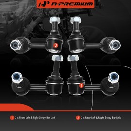 A-Premium Set of 4, Front & Rear Sway Bar Links Kit Stabilizer Bar Links Compatible with Nissan Pathfinder 2005-2012
