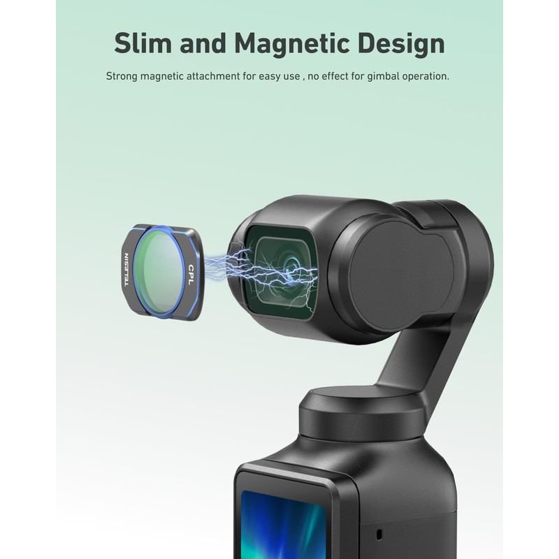 TELESIN CPL Zirkularpolarisator Filter Objektivschutz für DJI Osmo Pocket 3