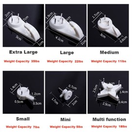 40Pcs Concrete Wall Hooks, Plastic Non-Trace Wall Picture Hanger Invisible Nail Screws Nails No Damage Hanging Kit for Hanging Photo Frame Artwork Clocks