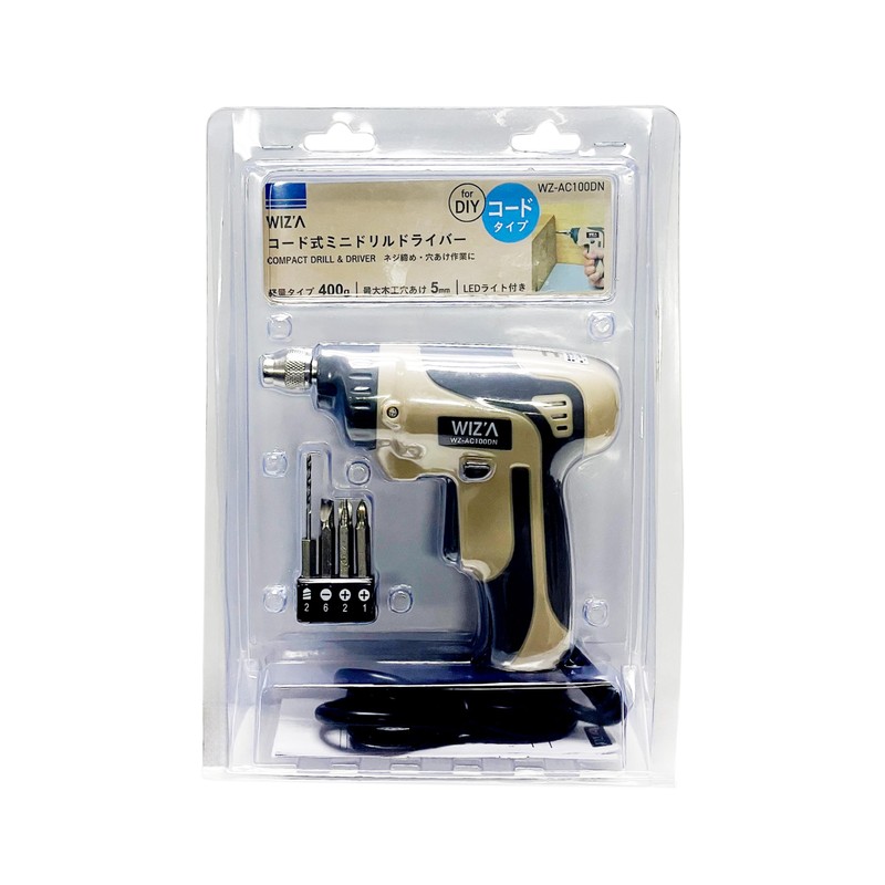 Wiz'A Arkland Sakamoto WZ-AC100DN Corded Mini Drill Screwdriver, AC 100V,