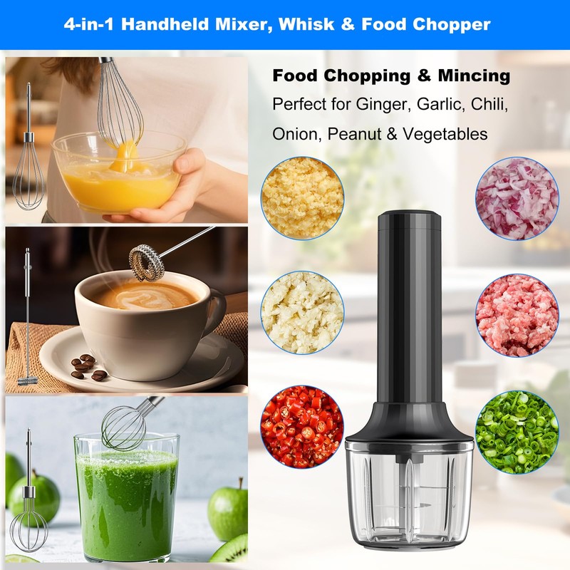 Electric Hand Mixer with MixgoII, Handheld Mixer Electric Whisk, Rechargeable