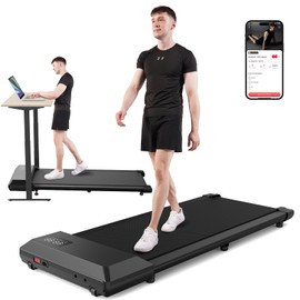 Walking Pad, 2.5 HP Low Noise Walking Treadmill for Home Office, Under Desk Treadmill with 265lbs Capacity, Walking Pad Treadmill with Raceable Smart Motion APP Remote Control LED Display