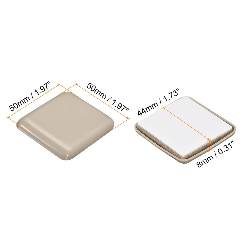 uxcell Furniture Sliders, 8Pcs 2" - Plastic Self-Adhesive Square Sliding