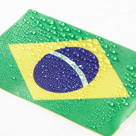 CANTENDO 5Pcs Brazil Flag Decal Sticker - Brazilian Flags Reflective Vinyl Car Stickers - for Car Window Bumper Waterproof Sticker (2.5 x 4.5 Inch)