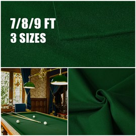 metaball Professional Pre Cut Pool Table Felt Cloth with 6 PCS Bottom Cloth - Choose for 7, 8 or 9 Foot Table, 7 Colours for Choice (Dark Green, for 9 Fool Table)