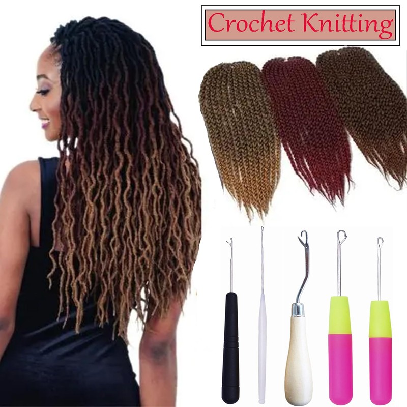 HAMIYELL Pack of 5 Different Sizes Latch Hook Crochet Needle