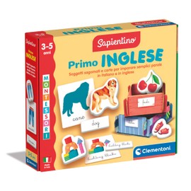 Clementoni - Sapientino Primo Montessori 3 Years, Educational Game for Learning, English Flashcards for Children, Language Development, Learning Made in Italy, 16868, Multi-Colour