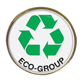 Capricornone Recycling Eco Group 27mm Round School Badge (Gold)