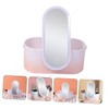 PACKOVE Portable LED Makeup Mirror Organizer Compact Cosmetic Storage Box