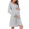 Marvmys Women's Cotton Nightdress with Full-Length Button Placket Striped Long