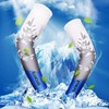 Unisex Vibrant Pattern Sports Outdoor Cooling Arm Sleeves - Long, Fingerless, Seamless Functional Cool Gradient Rose/S
