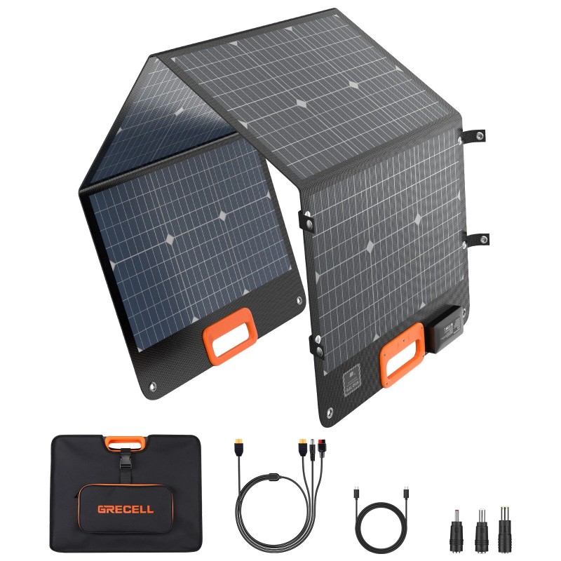 GRECELL Peak 600W Power Station Portable Solar Generator/ 120W Foldable
