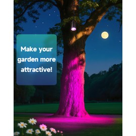 Makergroup Color Changing Outdoor Pendant Light, 12V Low Voltage Hanging Light, Brass Landscape Spotlight, Multicolor (2700K-6500K & RGB Colors), Dimmable with IR Remote, Memory Function