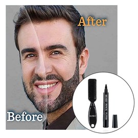 HATIKY Beard Pencil Filler for Men (2 pack) Long Lasting -Beard Pen with a Micro-Fork Tip Applicator Creates Natural Looking Beard, Moustache & Eyebrows (Black)