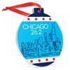 Gone for a Run Running Round Ceramic Ornament | Chicago 26.2 Skyline