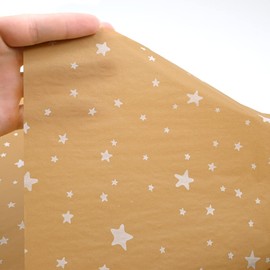 50pcs 50×35cm Brown White Star Tissue Paper,Super Stars Wrapping Paper Bulk for Wedding Birthday DIY Gift Decorations