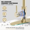 AVSIILE Brushed Gold Waterfall Kitchen Faucets with Pull Down Sprayer