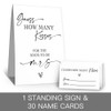 Guess How Many Kisses Bridal Shower Game, 1 Sign &