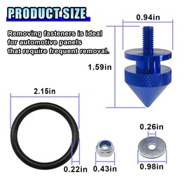 14 Pieces Bumper Quick Release Kit, Front Rear Bumper Fenders Holder, Car Trunk Bumper Release Clips Fastener Kit with Aluminum Fasteners, Washers, Nuts, O-Ring (Blue)