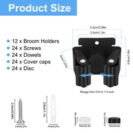 gaoduanluoluo 6/12 Stück Gerätehalter Set, Besenhalterung Wand, Gartengerätehalter, Werkzeughalter für Küche Zuhause Badezimmer Garage (12)