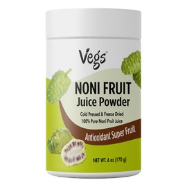 Vegs Noni Juice Powder - Freeze Dried Organic Noni Fruit Juice, 20 X Concentrated High Potency Antioxidant Instant Drink Mix Superfood Powder - 6 oz