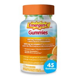 Emergen-C Emergen-C Immune Support Gummies, A Boost of Vitamins and Minerals, Orange, Tangerine & Raspberry Mix, 45 Gummies