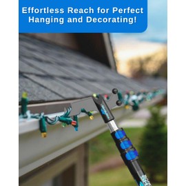 Hook only for Telescopic Extension Pole, Christmas Light Pole Hanger Tool, Telescoping Pole for Christmas Lights Installation, Lightweight and Sturdy Light Hanger Pole for Birdfeeders, String Lights