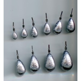 S & J's TACKLE BOX 1 oz Teardrop Lead Drop Shot Weights Hand Poured (10 per Pack) C