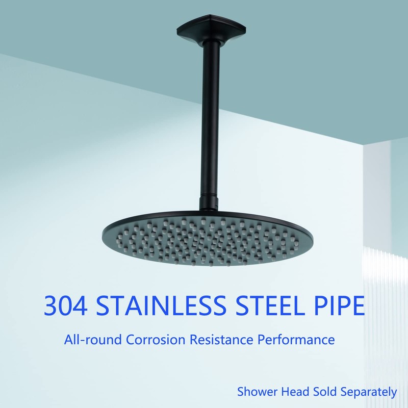 SWHYGER 8 Inch Ceiling Mount Shower Arm and Flange,Straight Arm