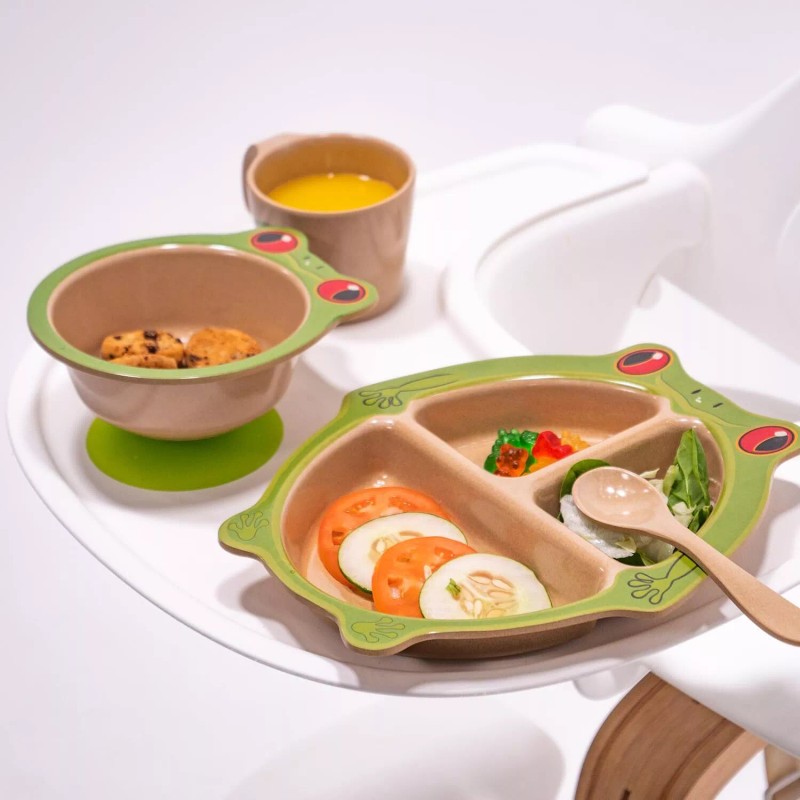 Refresh-A-Baby Stackable 4 Pc Feeding Set - Eco-Friendly Bowl Cup