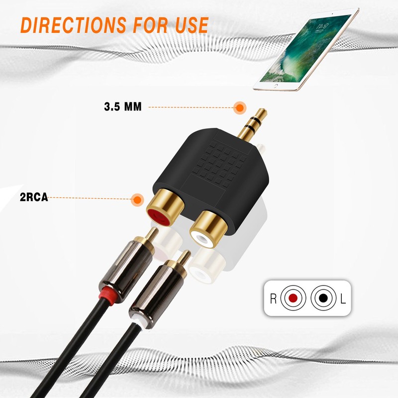 ANDTOBO 3.5 mm TRS to Dual RCA F (2-Pack), 3.5mm