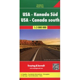 USA - Kanada Süd, Autokarte 1:3.000.000: Citypläne, Touristische Informationen, Ortsregister. 1:3.000.000