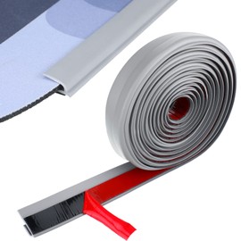 Nuanchu 10 Feet Carpet to Tile Floor Transition Strip PVC Grey Self Adhesive Carpet Binding Tape Edge Trim Strips a Height Less Than 4 mm Molding Transition Strip for Edge Wrapping Doorway Rug Door