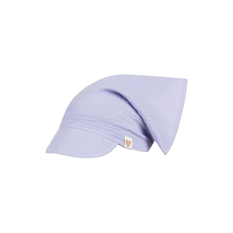 Headscarf Hat Peaked Cap Girls Summer Cotton Muslin, lilac