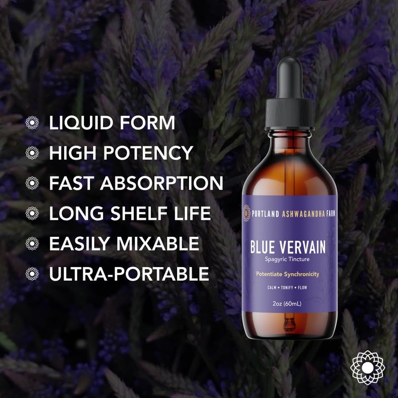 Portland Ashwagandha Farm Blue Vervain Fresh Spagyric Tincture, 2oz