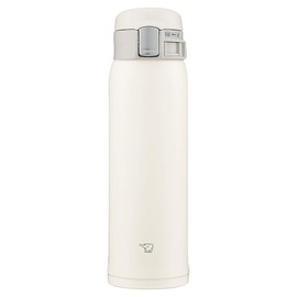 Zojirushi SM-SF48-WM Canteen For Drinking Directly (One Touch Opening), Stainless Steel Mug, 16.2 fl oz (480 ml), Pale White