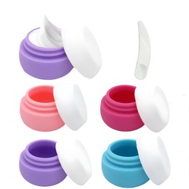 TUMYES 4Pcs Tarros de Viaje con Tapa, Botes Portatil de Viaje de Silicona, sin BPA, Tarros Cosméticos Rellenables para Loción, Crema, Maquillaje, Cosmético Recipientes para Viaje