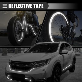 Motoforti Reflective Tape, 1cmx8m, Weather Resistant, PVC, Silver Tone