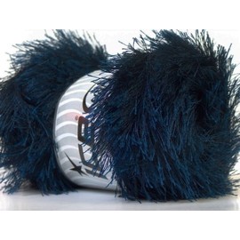 Large 100 Gram Skein Navy Blue Eyelash Yarn Fun Fur 164 Yards