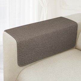 Madelegano Couch Arm Covers, Waterproof Armrest Cover for Sofa, Loveseat, Armchair, Non-Slip Recliner Arm Cover, Sofa Arm Covers, Headrest Cover, Arm Chair Covers Set of 2 (Brown, 26"×26")