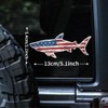 Shark Fishing Sticker: Tactical Shark Fish USA Flag Sticker Decal