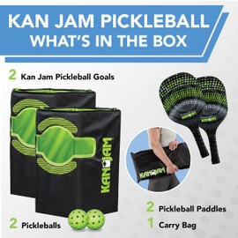 Kan Jam Pack ‘n Go Pickleball Portable 4 Player Pickle Ball Outdoor Game with 2 Paddles and 2 Balls