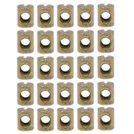 YXQ 25Pcs M6 Barrel Nuts Cross Dowels Slotted Nuts for Furniture Beds Crib Chairs
