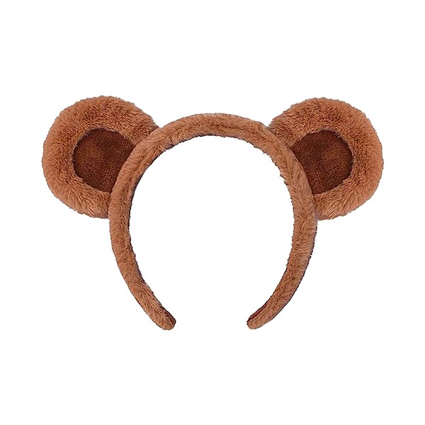 Degpum Brown Bear Ears Headband, Costume Headwear for Girls Women